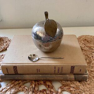 Vintage Michael Aram Nickle Plated Silver Apple with Brass Stem